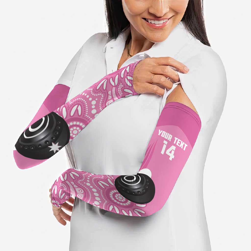 Custom Bowls Australia Breast Cancer Arm Sleeves Pink Ribbon Kangaroo Aboriginal Art - Aussie Hoodie