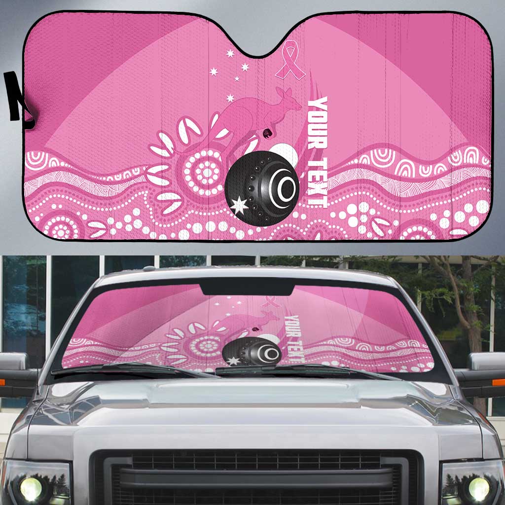 Custom Bowls Australia Breast Cancer Auto Sun Shade Pink Ribbon Kangaroo Aboriginal Art - Aussie Hoodie