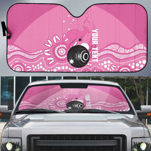 Custom Bowls Australia Breast Cancer Auto Sun Shade Pink Ribbon Kangaroo Aboriginal Art - Aussie Hoodie