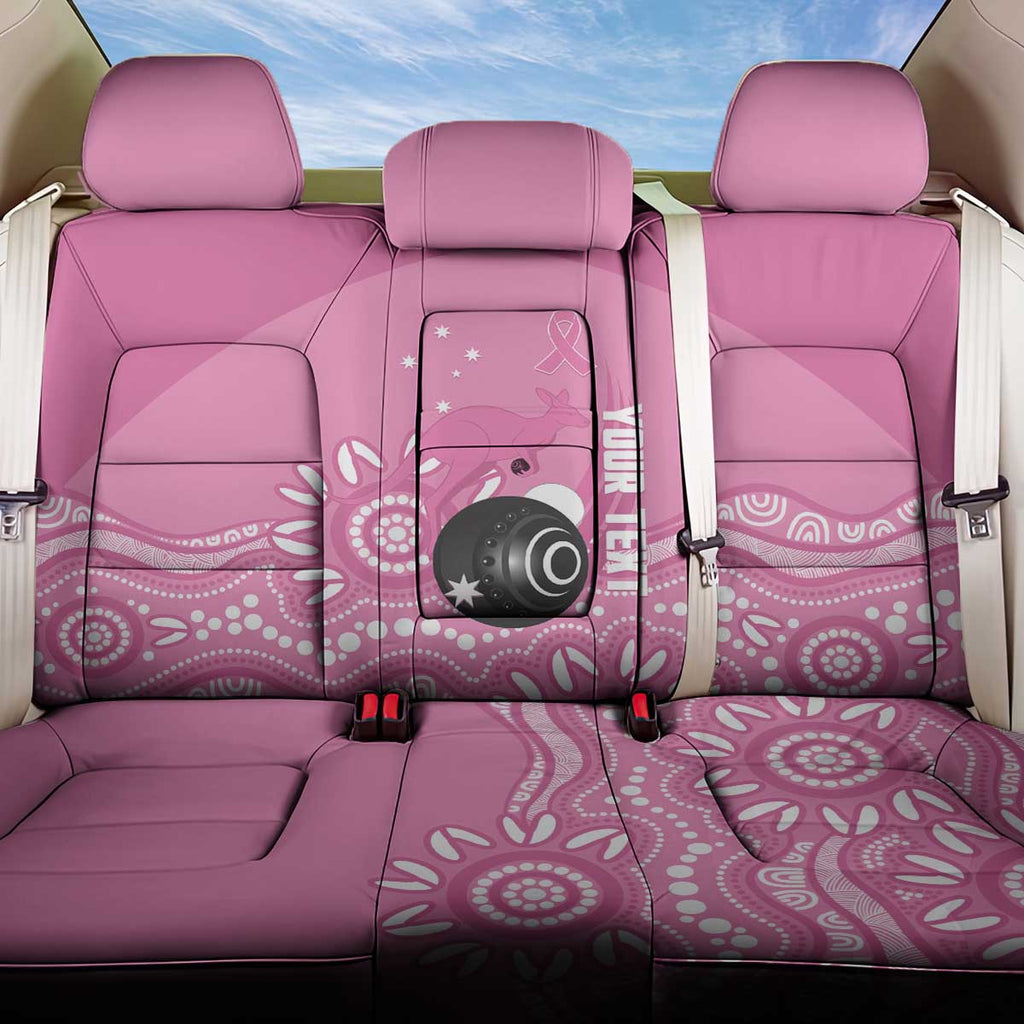 Custom Bowls Australia Breast Cancer Back Car Seat Cover Pink Ribbon Kangaroo Aboriginal Art - Aussie Hoodie