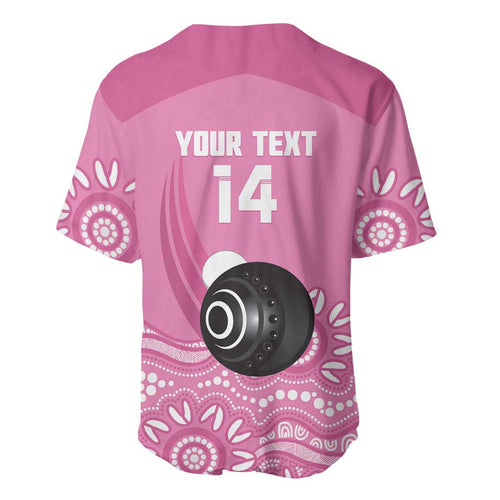 Custom Bowls Australia Breast Cancer Baseball Jersey Pink Ribbon Kangaroo Aboriginal Art - Aussie Hoodie