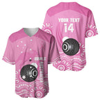 Custom Bowls Australia Breast Cancer Baseball Jersey Pink Ribbon Kangaroo Aboriginal Art - Aussie Hoodie