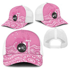 Bowls Australia Breast Cancer Baseball Net Cap Pink Ribbon Kangaroo Aboriginal Art - Aussie Hoodie