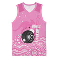 Custom Bowls Australia Breast Cancer Basketball Jersey Pink Ribbon Kangaroo Aboriginal Art - Aussie Hoodie