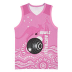 Custom Bowls Australia Breast Cancer Basketball Jersey Pink Ribbon Kangaroo Aboriginal Art - Aussie Hoodie