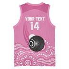Custom Bowls Australia Breast Cancer Basketball Jersey Pink Ribbon Kangaroo Aboriginal Art - Aussie Hoodie