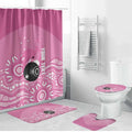 Custom Bowls Australia Breast Cancer Bathroom Set Pink Ribbon Kangaroo Aboriginal Art - Aussie Hoodie
