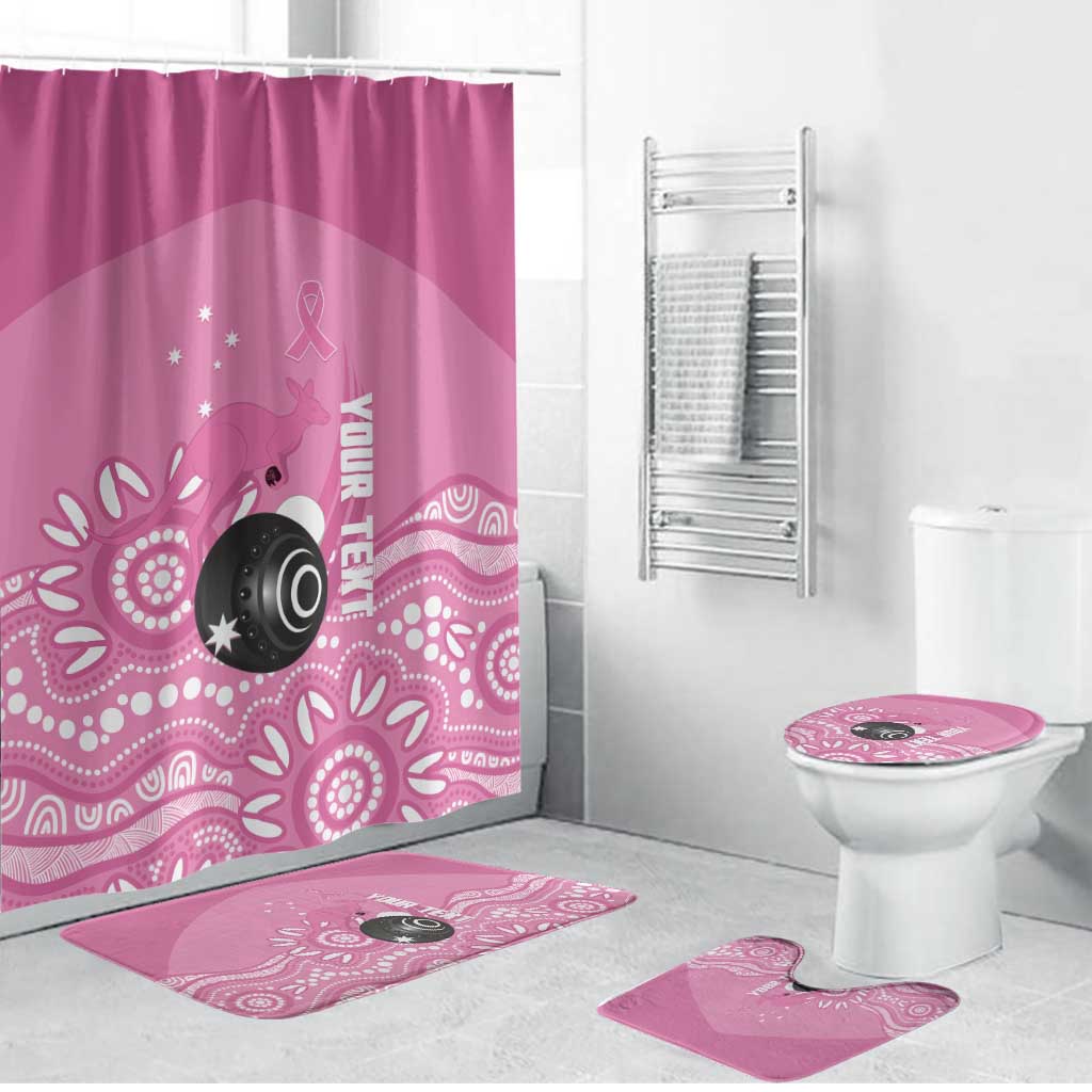Custom Bowls Australia Breast Cancer Bathroom Set Pink Ribbon Kangaroo Aboriginal Art - Aussie Hoodie