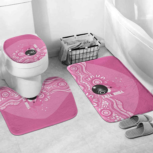 Custom Bowls Australia Breast Cancer Bathroom Set Pink Ribbon Kangaroo Aboriginal Art - Aussie Hoodie