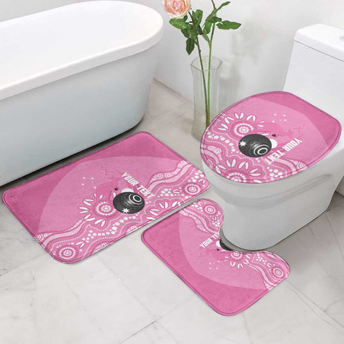Custom Bowls Australia Breast Cancer Bathroom Set Pink Ribbon Kangaroo Aboriginal Art - Aussie Hoodie