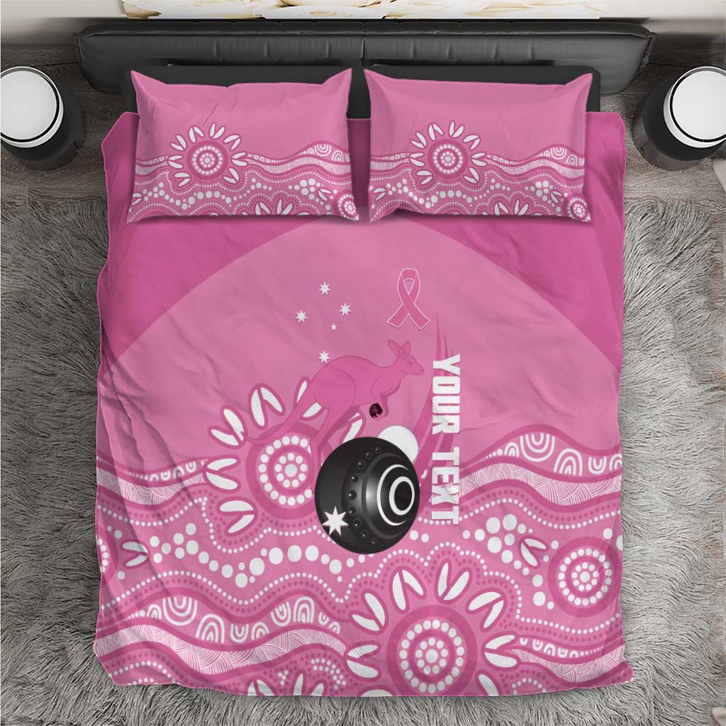 Custom Bowls Australia Breast Cancer Bedding Set Pink Ribbon Kangaroo Aboriginal Art - Aussie Hoodie