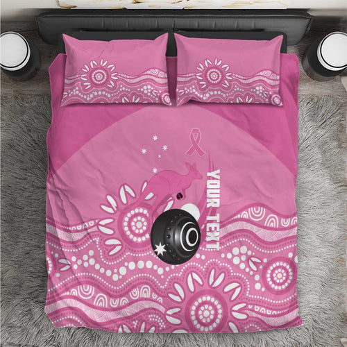 Custom Bowls Australia Breast Cancer Bedding Set Pink Ribbon Kangaroo Aboriginal Art - Aussie Hoodie