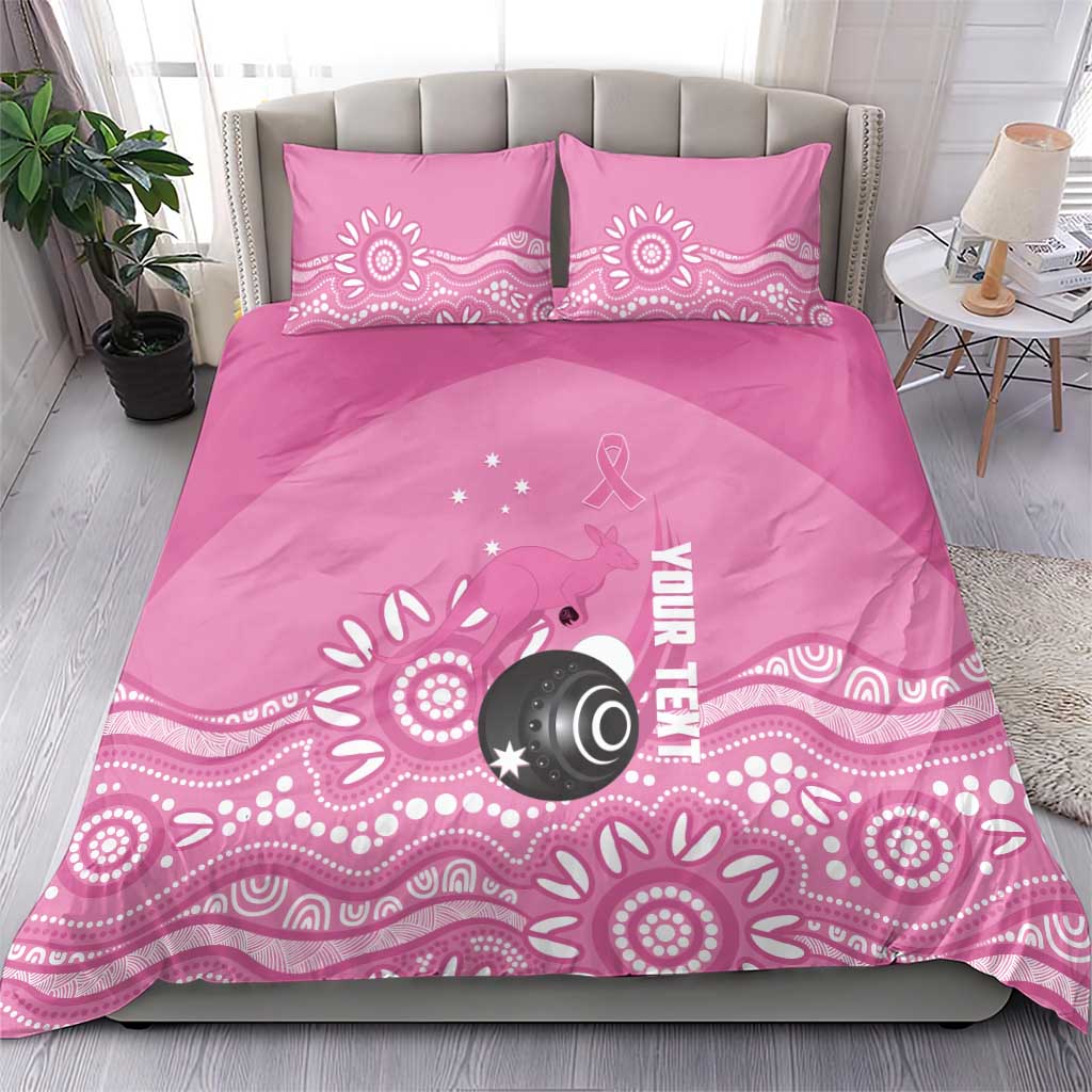 Custom Bowls Australia Breast Cancer Bedding Set Pink Ribbon Kangaroo Aboriginal Art - Aussie Hoodie