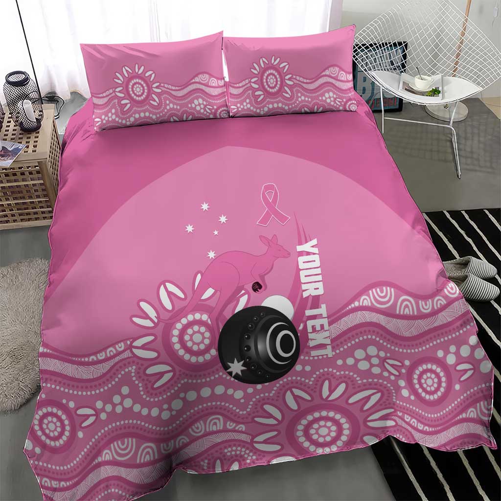 Custom Bowls Australia Breast Cancer Bedding Set Pink Ribbon Kangaroo Aboriginal Art - Aussie Hoodie