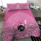 Custom Bowls Australia Breast Cancer Bedding Set Pink Ribbon Kangaroo Aboriginal Art - Aussie Hoodie