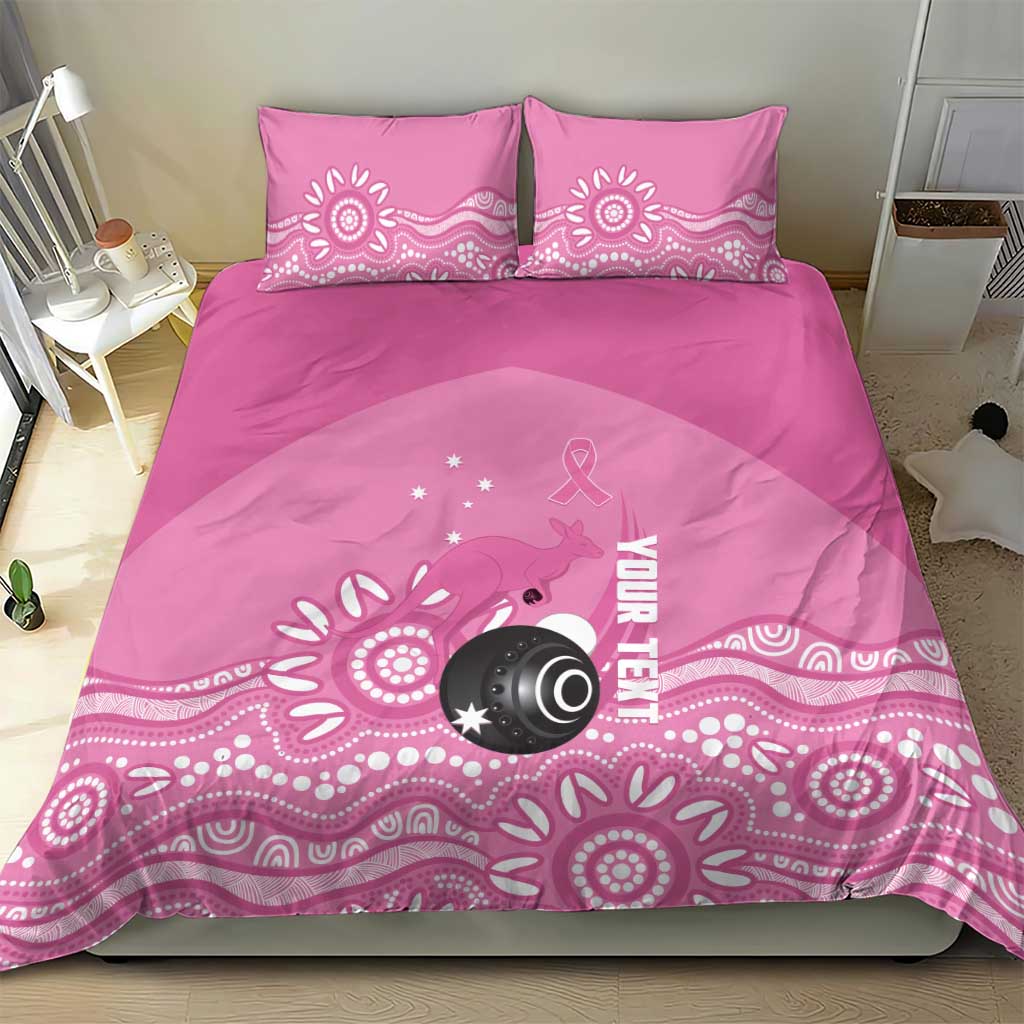 Custom Bowls Australia Breast Cancer Bedding Set Pink Ribbon Kangaroo Aboriginal Art - Aussie Hoodie