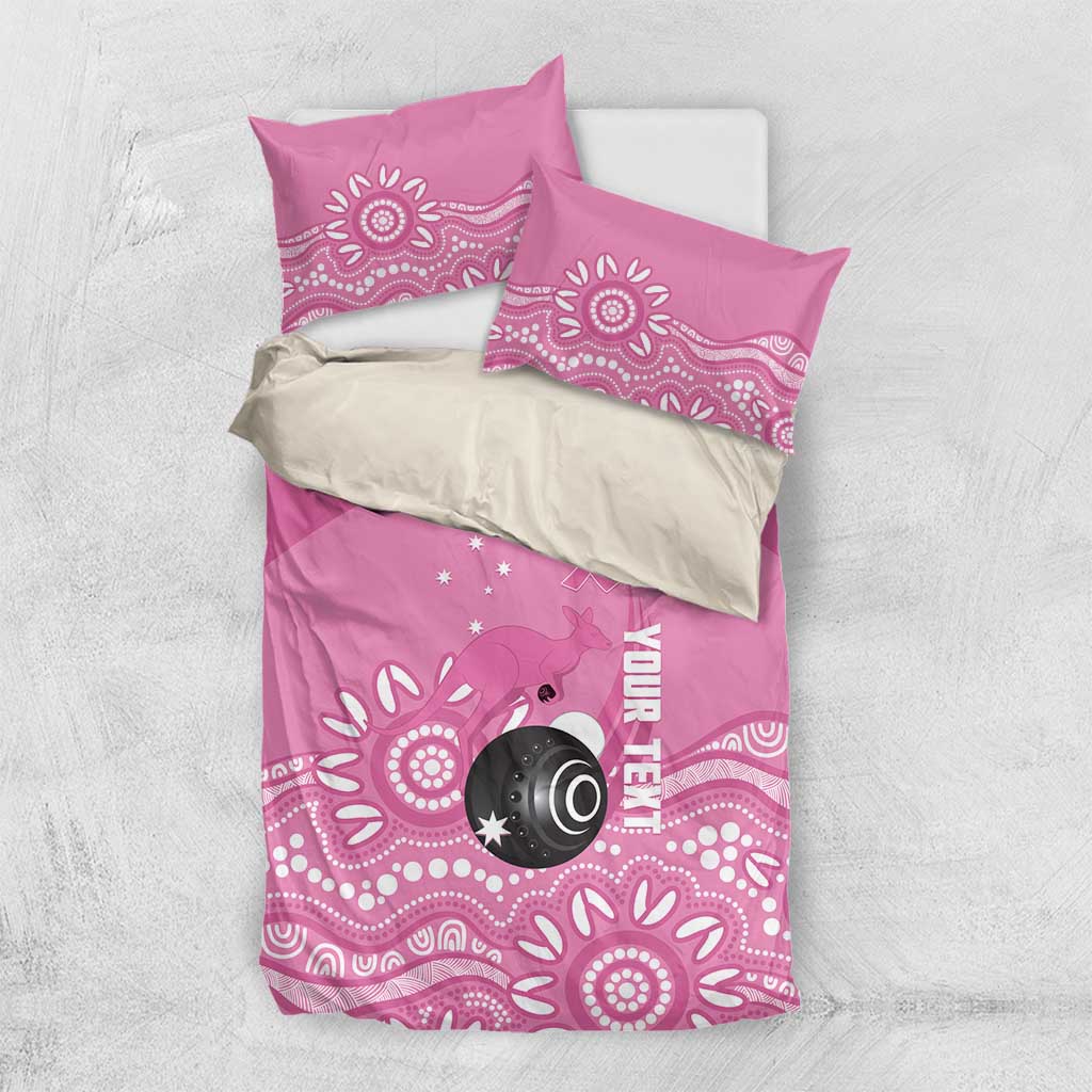 Custom Bowls Australia Breast Cancer Bedding Set Pink Ribbon Kangaroo Aboriginal Art - Aussie Hoodie