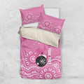 Custom Bowls Australia Breast Cancer Bedding Set Pink Ribbon Kangaroo Aboriginal Art - Aussie Hoodie