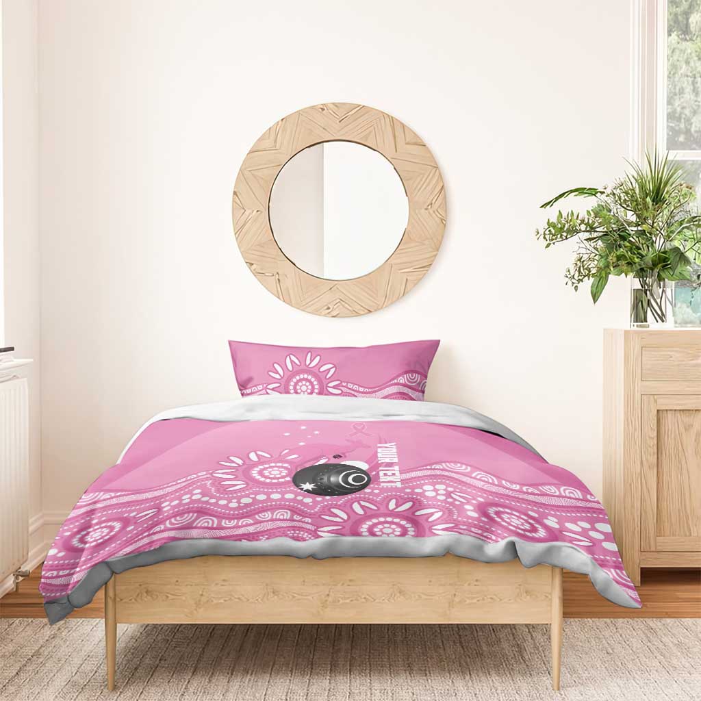 Custom Bowls Australia Breast Cancer Bedding Set Pink Ribbon Kangaroo Aboriginal Art - Aussie Hoodie