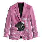 Custom Bowls Australia Breast Cancer Blazer Pink Ribbon Kangaroo Aboriginal Art - Aussie Hoodie
