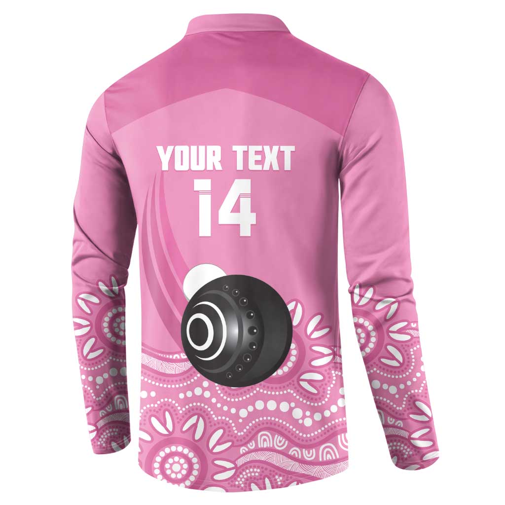 Custom Bowls Australia Breast Cancer Button Sweatshirt Pink Ribbon Kangaroo Aboriginal Art - Aussie Hoodie