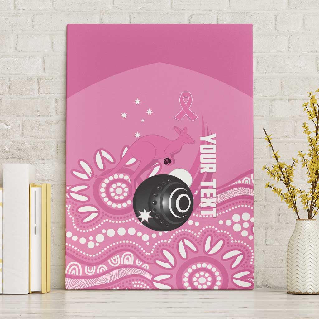 Custom Bowls Australia Breast Cancer Canvas Wall Art Pink Ribbon Kangaroo Aboriginal Art - Aussie Hoodie