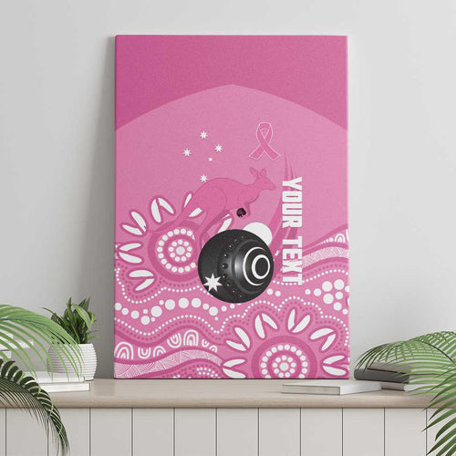 Custom Bowls Australia Breast Cancer Canvas Wall Art Pink Ribbon Kangaroo Aboriginal Art - Aussie Hoodie