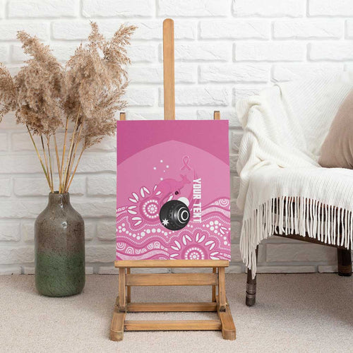 Custom Bowls Australia Breast Cancer Canvas Wall Art Pink Ribbon Kangaroo Aboriginal Art - Aussie Hoodie