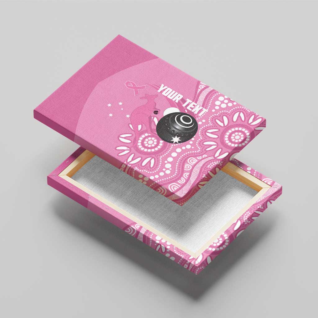 Custom Bowls Australia Breast Cancer Canvas Wall Art Pink Ribbon Kangaroo Aboriginal Art - Aussie Hoodie