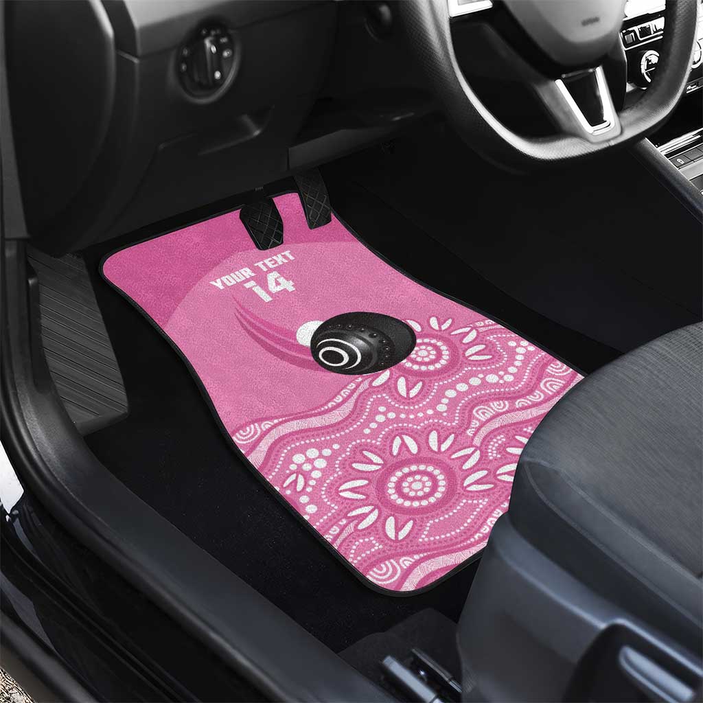 Custom Bowls Australia Breast Cancer Car Mats Pink Ribbon Kangaroo Aboriginal Art - Aussie Hoodie
