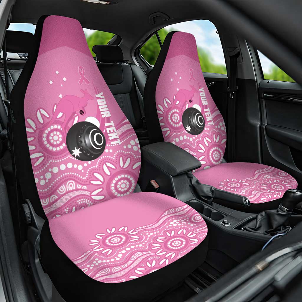 Custom Bowls Australia Breast Cancer Car Seat Cover Pink Ribbon Kangaroo Aboriginal Art - Aussie Hoodie