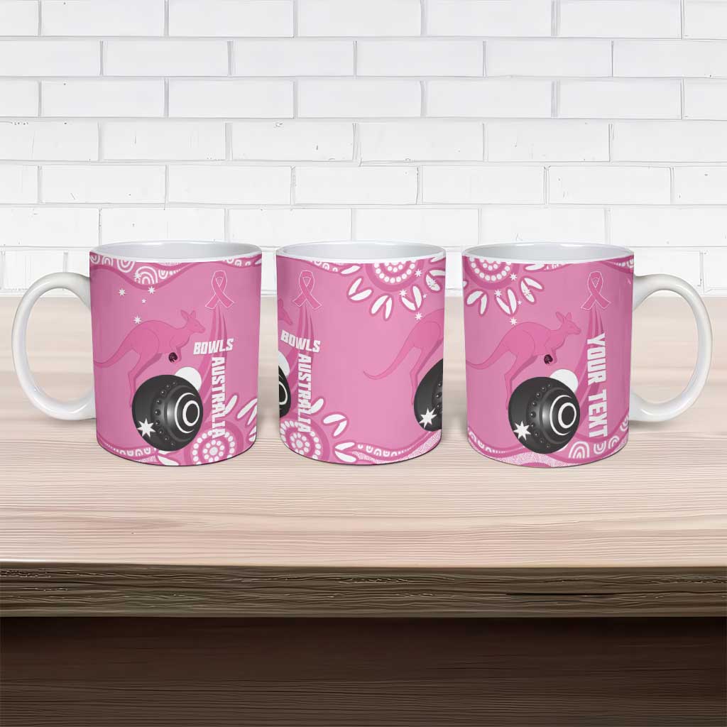 Custom Bowls Australia Breast Cancer Ceramic Mug Pink Ribbon Kangaroo Aboriginal Art - Aussie Hoodie