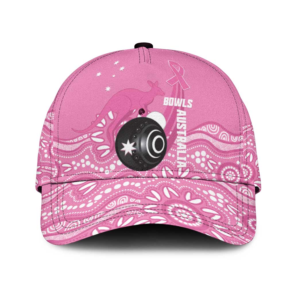 Bowls Australia Breast Cancer Classic Cap Pink Ribbon Kangaroo Aboriginal Art - Aussie Hoodie