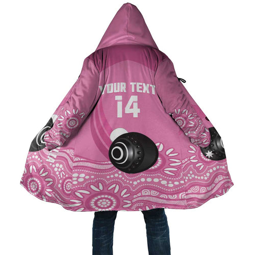 Custom Bowls Australia Breast Cancer Cloak Pink Ribbon Kangaroo Aboriginal Art - Aussie Hoodie