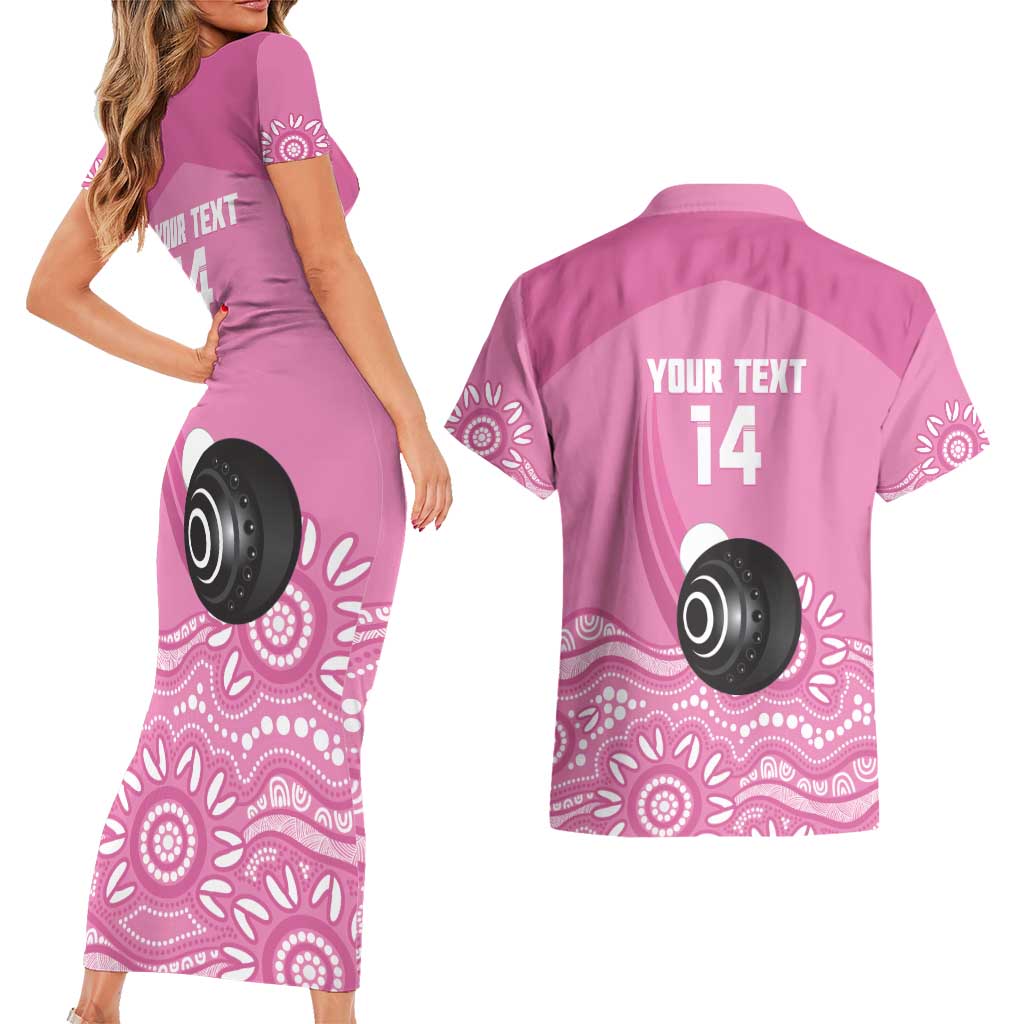 Custom Bowls Australia Breast Cancer Couples Matching Short Sleeve Bodycon Dress and Hawaiian Shirt Pink Ribbon Kangaroo Aboriginal Art - Aussie Hoodie