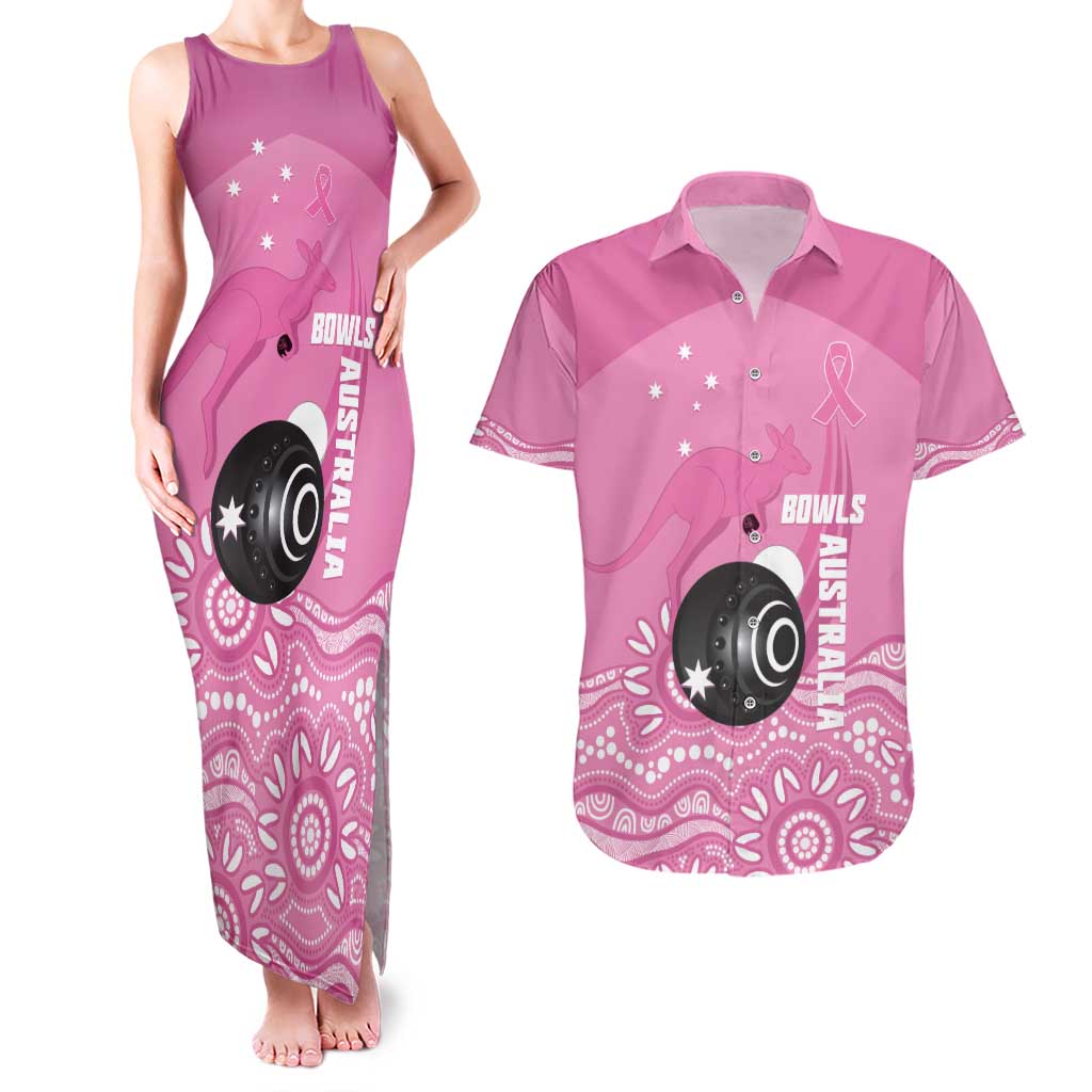 Custom Bowls Australia Breast Cancer Couples Matching Tank Maxi Dress and Hawaiian Shirt Pink Ribbon Kangaroo Aboriginal Art - Aussie Hoodie