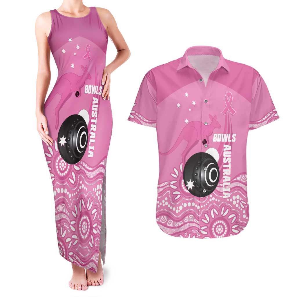 Custom Bowls Australia Breast Cancer Couples Matching Tank Maxi Dress and Hawaiian Shirt Pink Ribbon Kangaroo Aboriginal Art - Aussie Hoodie