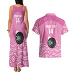 Custom Bowls Australia Breast Cancer Couples Matching Tank Maxi Dress and Hawaiian Shirt Pink Ribbon Kangaroo Aboriginal Art - Aussie Hoodie