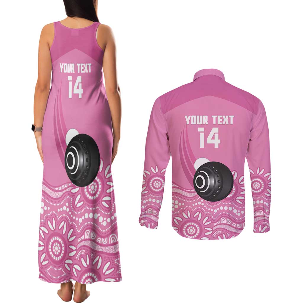 Custom Bowls Australia Breast Cancer Couples Matching Tank Maxi Dress and Long Sleeve Button Shirt Pink Ribbon Kangaroo Aboriginal Art - Aussie Hoodie