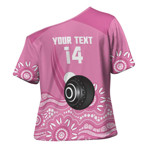 Custom Bowls Australia Breast Cancer Cross Shoulder Shirt Pink Ribbon Kangaroo Aboriginal Art - Aussie Hoodie