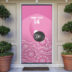 Custom Bowls Australia Breast Cancer Door Cover Pink Ribbon Kangaroo Aboriginal Art - Aussie Hoodie