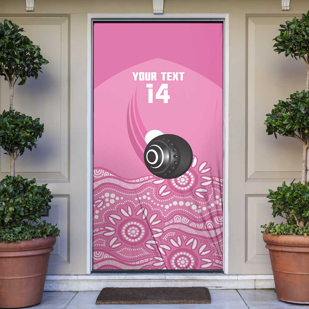 Custom Bowls Australia Breast Cancer Door Cover Pink Ribbon Kangaroo Aboriginal Art - Aussie Hoodie