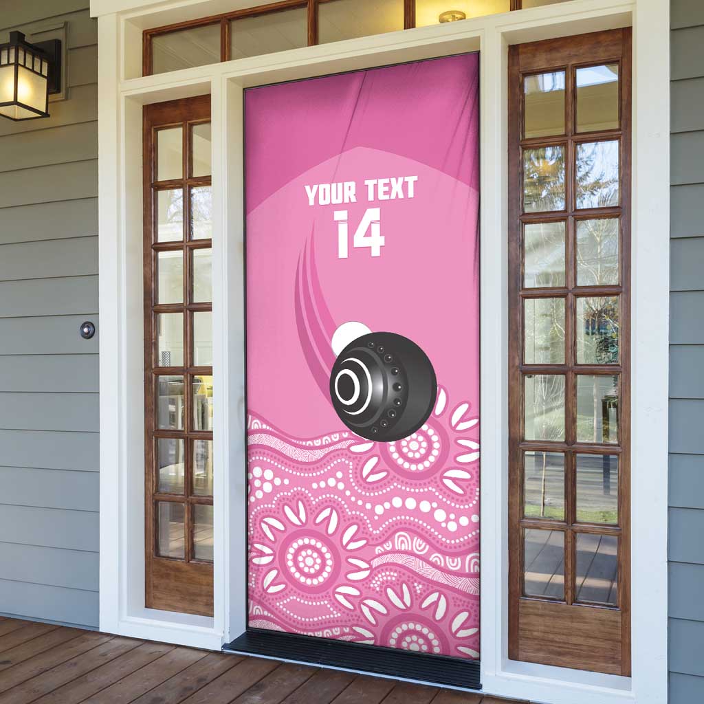 Custom Bowls Australia Breast Cancer Door Cover Pink Ribbon Kangaroo Aboriginal Art - Aussie Hoodie