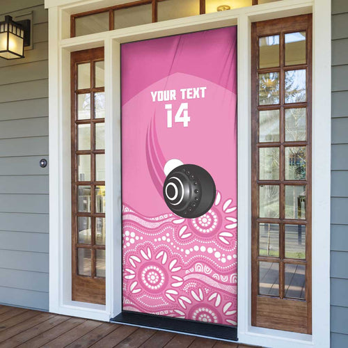 Custom Bowls Australia Breast Cancer Door Cover Pink Ribbon Kangaroo Aboriginal Art - Aussie Hoodie