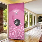 Custom Bowls Australia Breast Cancer Door Cover Pink Ribbon Kangaroo Aboriginal Art - Aussie Hoodie