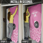 Custom Bowls Australia Breast Cancer Door Cover Pink Ribbon Kangaroo Aboriginal Art - Aussie Hoodie