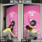 Custom Bowls Australia Breast Cancer Door Cover Pink Ribbon Kangaroo Aboriginal Art - Aussie Hoodie