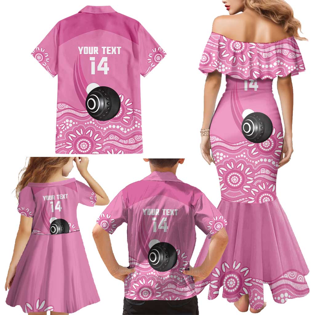 Custom Bowls Australia Breast Cancer Family Matching Mermaid Dress and Hawaiian Shirt Pink Ribbon Kangaroo Aboriginal Art - Aussie Hoodie