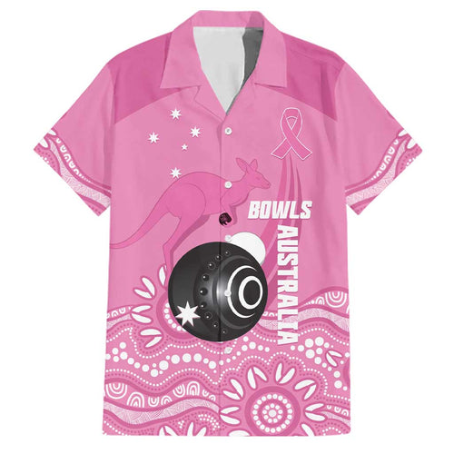 Custom Bowls Australia Breast Cancer Family Matching Mermaid Dress and Hawaiian Shirt Pink Ribbon Kangaroo Aboriginal Art - Aussie Hoodie