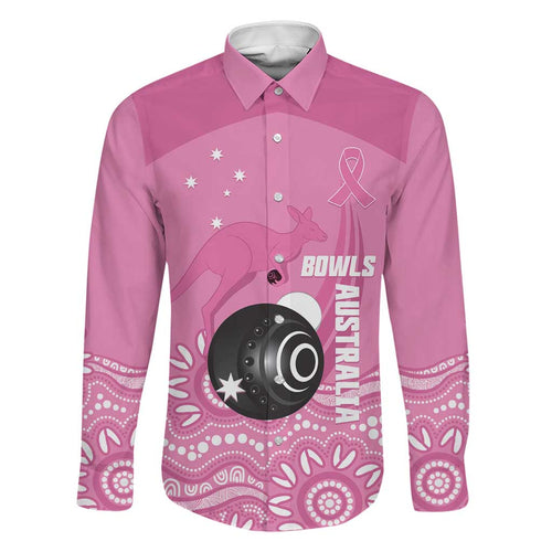 Custom Bowls Australia Breast Cancer Family Matching Mermaid Dress and Hawaiian Shirt Pink Ribbon Kangaroo Aboriginal Art - Aussie Hoodie